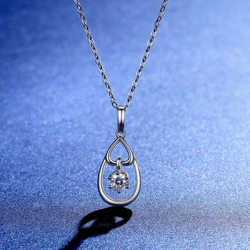 現貨+預購 莫桑鑽項鍊925純銀吊墜-0.5ct水滴天使之淚情人節生日禮物女飾品73yk118【獨家進口】【米蘭精品】