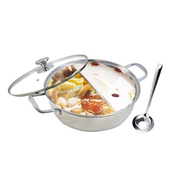 ZHENG NIU 正牛 頂級316不鏽鋼鴛鴦火鍋32cm附贈湯勺