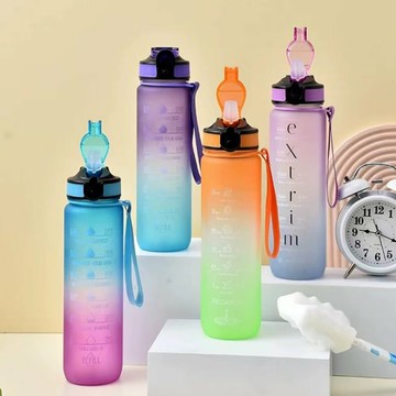 運動水壺 1000ML Tritan 水壺 防摔 彈蓋式 直飲水壺 大水壺 冷水壺 隨行杯【DB205-6】123便利屋