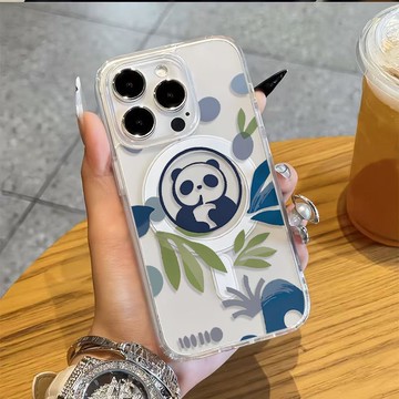 免運+隔日🚚Magsafe磁吸手機殼 奶茶小藍熊貓 蘋果17promax 16 15plus14 13 12 11防摔
