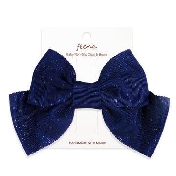 Feena - No.65蝴蝶結髮夾-藍