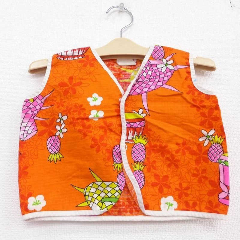 古着 ベスト キッズ ボーイズ 子供服 70s 花 ノーカラー コットン オレンジ 21jul14 通販 LINEポイント最大0.5%GET |  LINEショッピング