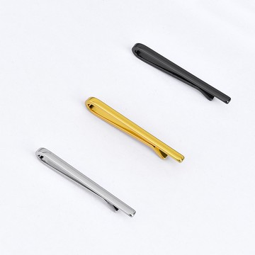 台灣現貨 優質銅韓版窄領帶夾時尚男正裝商務銀色黑色細夾子結婚小領夾 領帶夾