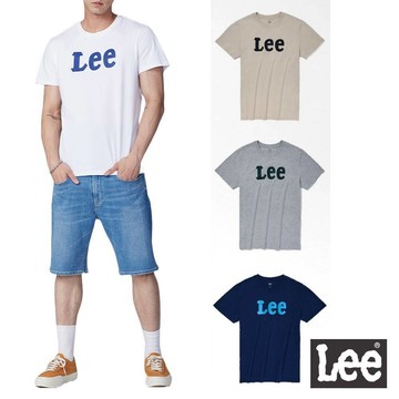 Lee 經典撞色大LOGO短T 男 Modern LL230009 白K14 棕97W 灰848 藍742