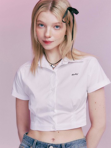 MF Rona Collar Crop Shirt_White