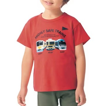 日本千趣會 - GITA 純棉印花短袖上衣-高速電車-紅