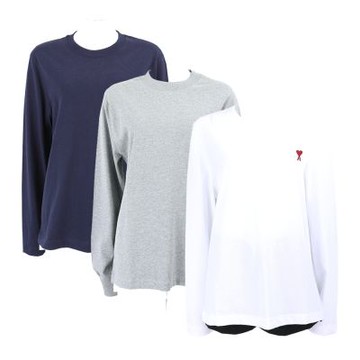 AMI PARIS Red Ami De Coeur 紅心A補丁純棉長袖TEE T恤(男女可穿)-3色可選