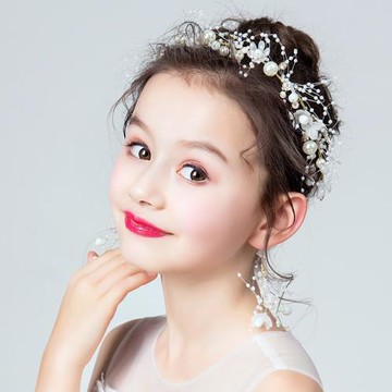 兒童頭飾女童禮服發飾小女孩頭花發帶發箍仙氣主持人鋼琴演出舞臺