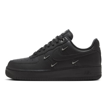 WMNS AIR FORCE 1 LOW BLACK SILVER SWOOSH