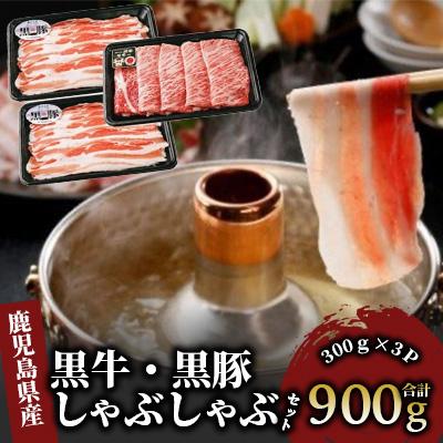 ふるさと納税 指宿市 鹿児島黒牛・黒豚しゃぶしゃぶセット900g(022-1298)