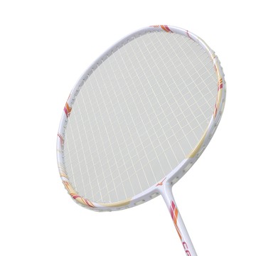 mizuno 羽球拍-已穿線-附拍袋-羽球拍 穿線拍  美津濃 白紅橘淺杏