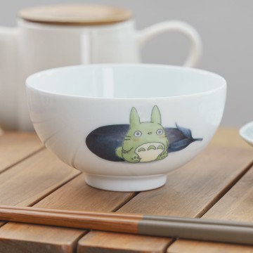 真愛日本 精緻瓷碗 蔬果 彩繪 茄子 宮崎駿 龍貓 TOTORO 飯碗 Noritake 4975946412094