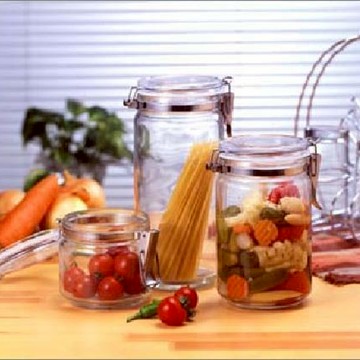 日本 ADERIA 日本進口抗菌密封扣環保存玻璃罐1000ML