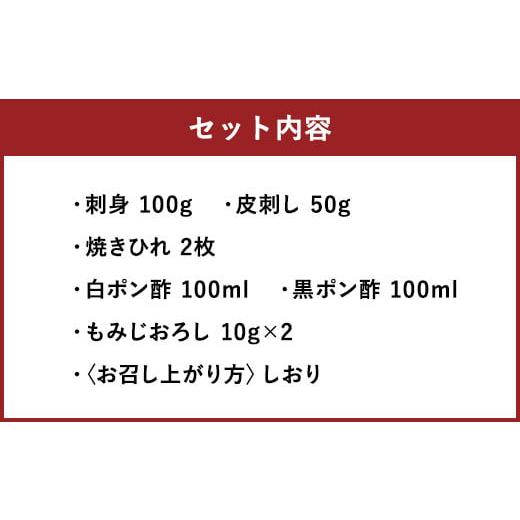 ふるさと納税 熊本県 上天草市 吉宝ふぐ「刺身」セット 刺身100g ・ 皮刺し50g ・ ヒレ2枚