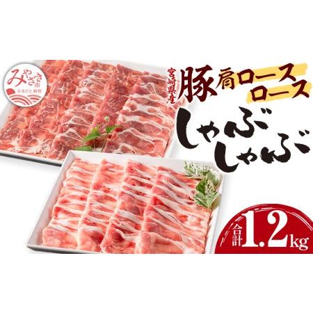 ふるさと納税 宮崎県産豚 肩ロース・ロース セット 各600g 計1.2kg 宮崎県宮崎市