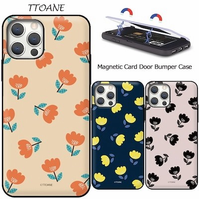 カード収納 Iphone 11pro ケース 韓国 マグネット フローラル 花柄 フラワー くすみ色 通販 Lineポイント最大get Lineショッピング