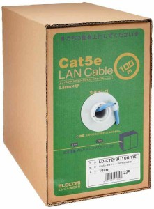 エレコム LANケーブル 100m 自作用 CAT5e RoHS指令対応 ブルー LD-CT2 BU100 RS