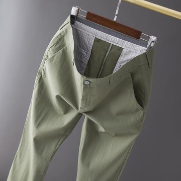 清新天藍色！男土彈力休閑褲春夏季小腳褲棉質2025年新款剪標男裝