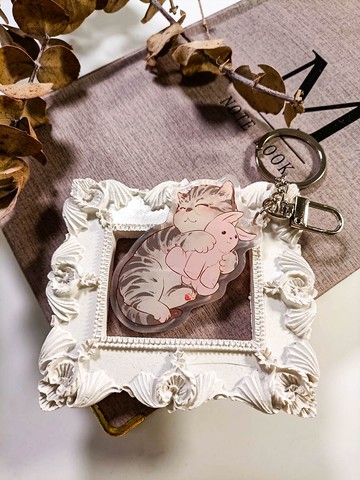 ME148_貪睡貓A_Snooze Cat A /晶透吊飾