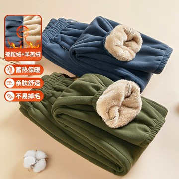 搖粒絨 羊羔絨 保暖 束腳褲 男士 橫須賀 棉褲 冬季 外穿 加絨 加厚 長褲 御寒 熱賣