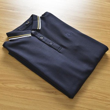 撿漏牛貨！親膚舒適內里拉絨外貿男裝剪標尾貨商務休閑長袖POLO衫