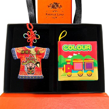 【童樂繪金飾】天官文財神-小神衣大保庇 黃金湯匙紅繩項鍊禮盒