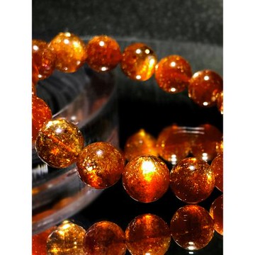 (免運)收藏級天然金太陽石手鏈金草莓晶手串橙日光石貓眼冰種日光石散珠