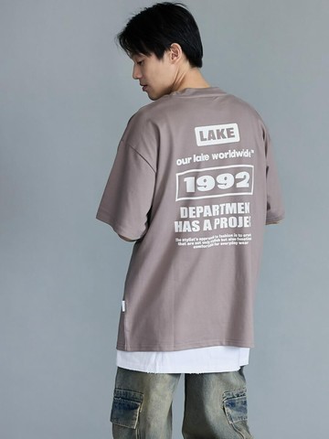 Department文字落肩Tee (韓國灰)