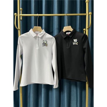 A007 高爾夫球服裝春秋女士翻領半系扣百搭長袖T恤小怪獸搭配推薦