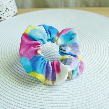 Lovely日本布【彩色毛球髮束】大腸圈、藍E