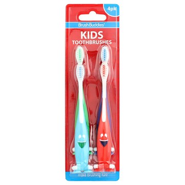 Brush Buddies, 智能呵護，兒童牙刷，4 支裝