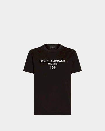 DOLCE&GABBANA  Milano Logo 刺繡 T-shirt - 黑色 / 50