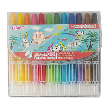 TEMPO 節奏牌 旋轉蠟筆 12色 Set Mini 絲滑星星系列  1組