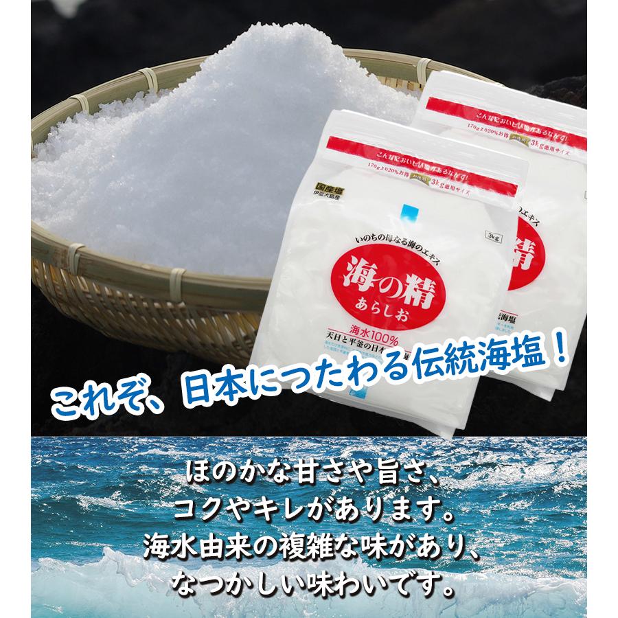 塩 国産 海の精 あらしお 3kg 2個セット 赤ラベル 調味料 海塩 ソルト 天日 荒塩 あらじお あら塩 手作り 天日塩 海塩