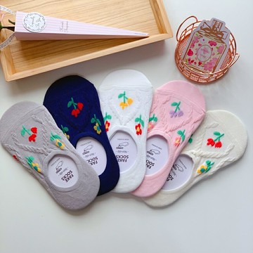 【S.One】正韓-韓國襪 韓國製造 空運來台 立體編織格紋小花 船型襪 正韓襪 女襪 Vivid color