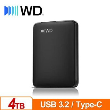 WD 威騰 Elements 4TB 2.5吋 USB-C行動硬碟 (USB 3.2 Gen 1)