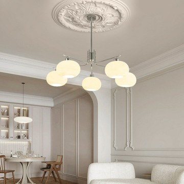 【優選百貨】柿子客廳吊燈北歐復古創意侘寂風包豪斯臥室中古玻璃吊燈