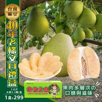 (水果)【初品果】台南麻豆40年老欉文旦禮盒 5斤(大果3-5顆/盒)x1盒