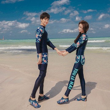 Xuan♥海邊度假🌸新款情侶潛水衣三件式/五件式長袖防曬運動泳衣 長袖速乾水母衣衝浪服 XL9301