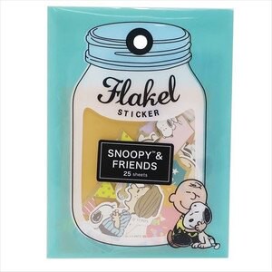 史努比貼紙+糖罐文件袋(綠) 貼紙 迪士尼 日貨 正版授權 J00012690