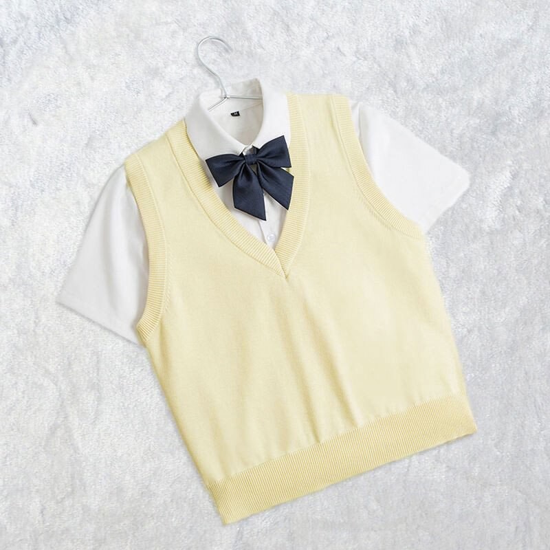 スクールベスト レディース 制服 ベスト 無地 正統派 ニットベスト Vネック 女子高生 通学 学生 中学 Jk シンプル 人気 かわいい ネイビー イエロー グレー グリーン オフホワイト ブラウン 通販 Lineポイント最大1 0 Get Lineショッピング