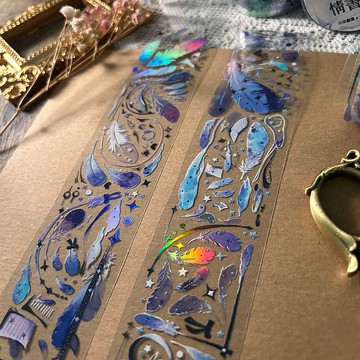 【大米創意】羽中情書紙膠帶(透明PET+霓光MAX)特別版