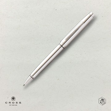 【CROSS】 Coventry高雲亮鉻白夾原子筆 (原廠正貨)