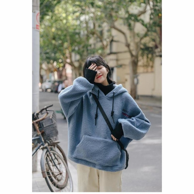 パーカー 厚手 レディース 冬パーカー プルオーバー フリースパーカー 偽二枚パーカー ゆったり フード付き 冬 パーカー フェイクレイヤードカジュアル 雰囲気 パーカー 厚手 レディース 冬パーカー プルオーバー フリース