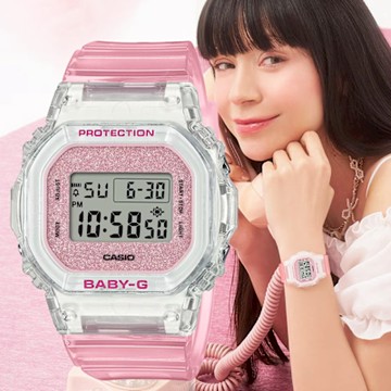 CASIO 卡西歐 BABY-G 閃亮青春方形電子錶-櫻花粉 女錶 手錶 學生錶 1111買買節 送禮推薦 BGD-565GC-4