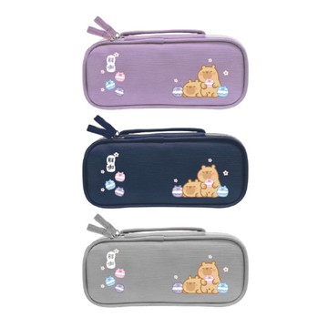 胖咖 馬卡龍上翻筆袋-紫/藍/灰