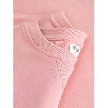 320g重磅衛衣男女純色圓領寬松櫻花粉馬卡龍美式長袖運動上衣外套