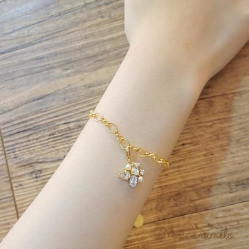 【焦糖小姐 Ms caramelo】彩色鋯石 Fancy 貝珠 手鍊