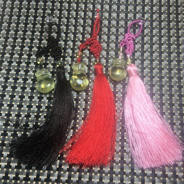 天然黃水晶錢袋汽車鑰匙扣男士腰掛創意電瓶車女款包掛件高檔流蘇