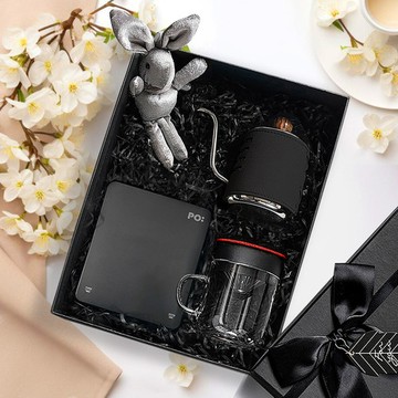 PO:Selected｜丹麥手沖咖啡三件禮盒組(電子秤/手沖壺-共2色/玻璃杯240ml-共4色)
